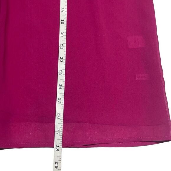 New York & Company Dark Raspberry Tulip Sleeve Embellished Top - Picture 7 of 9